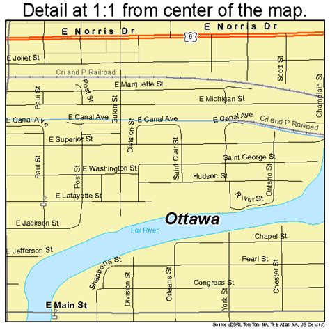 directions to ottawa illinois|Detailed Road Map of Ottawa .